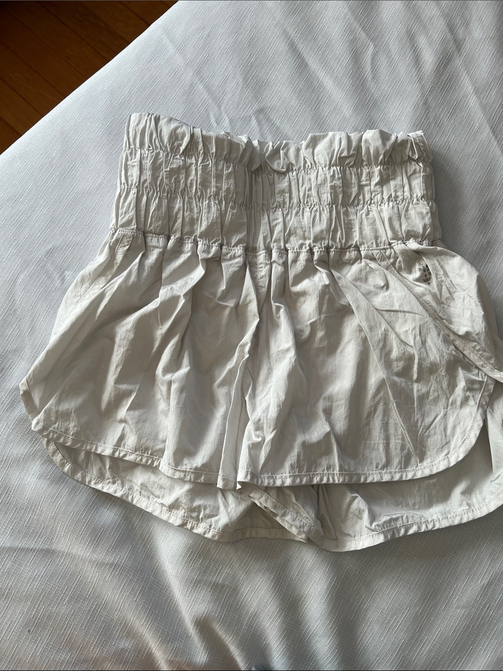 FP Movement by Free People Cream Smocked Waist Athletic Shorts